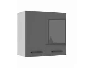 5904316249304 - Hängeschrank Küche Küchenschränke SG2 Breite 60 cm Oberschrank mit 2 Türen Küchenhängeschränke Wandschrank Hängend Silber Hochglanz - Belini