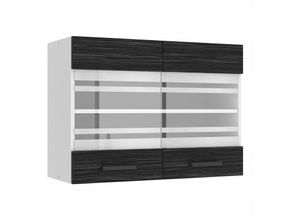 5904316249588 - Hängeschrank Küche Küchenschränke sgw Breite 80 cm Oberschrank mit 2 Türen Küchenhängeschränke Wandschrank Hängend Königliches Ebenholz - Belini