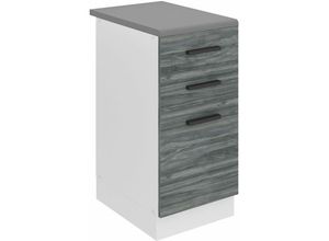 5904316251352 - Unterschrank Küche Küchenunterschrank 40 cm Breite Küchenschränke mit Arbeitsplatte Küchenschrank mit Schubladen Glamour Wood - Belini