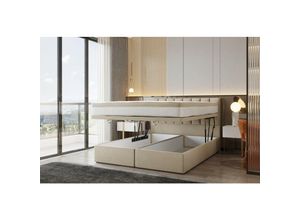 5904347102739 - Bond Boxspringbett 200 x 200 mit Bettkasten mit Matratze Hellbeige - Trada