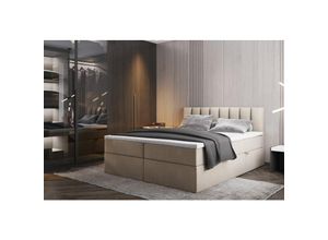 5904347104023 - Palermo Boxspringbett 180x200 mit Bettkästen H3 Matratze Beige - Trada