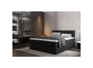 5904347104054 - Palermo Boxspringbett 140x200 mit Bettkästen H3 Matratze Schwarz - Trada