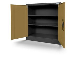 5904405570432 - Jan Nowak - Kleiner Aktenschrank C001B Büroschrank mit Flügeltüren Metallschrank Lagerschrank Pulverbeschichtet Stahlblech Abschließbar 925 cm x 90