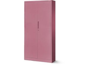 5904405576151 - Aktenschrank C001 Büroschrank Metallschrank Aufbewahrungsschrank 4 verstellbare Fachböden Pulverbeschichtet Abschließbar 185 cm x 90 cm x 40 cm (Rosa)