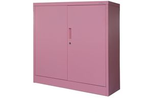 5904405576274 - Kleiner Aktenschrank C001B Aufbewahrungsschrank Büroschrank mit Flügeltüren Metallschrank Pulverbeschichtet Stahlblech Abschließbar 925 cm x 90 cm x