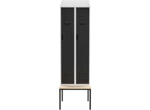 5904405577240 - Garderobenschrank mit Bank und Baldachin KACPER II PRO 600 x 2295 x 850 mm anthrazitgrau - grau