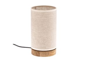 5904496510058 - Tischlampe Canvas Eichenholz rund creme