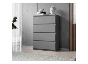 5904507947163 - Furnix - Kommode mit 4 Schubladen 70 cm für Schlafzimmer modern arenal anthrazit