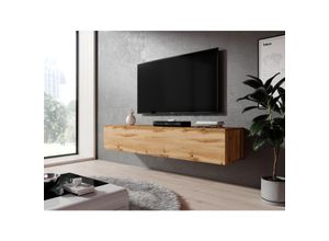 5904507948115 - TV-Kommode Zibo B160xT40xH34 cm hängender TV-Schrank für Wandmontage wotan - Furnix