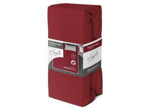 5904541911748 - Jersey-Laken mit Gummizug weich 220x200 rot für eine 25 cm Matratze