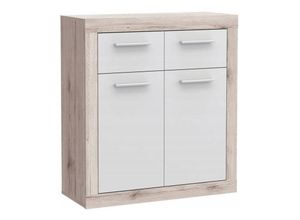 5904767166236 - Sideboard BACCIO Kommode Sandeiche   Weiss ca 83 x 92 x 34 cm