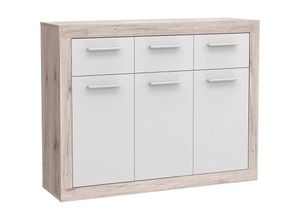 5904767166243 - Sideboard baccio Kommode Sandeiche   Weiss ca 118 x 92 x 34 cm