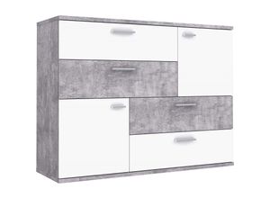 5904767183561 - - Kommode Beistellkommode Sideboard skive ca 125 x 96 x 41 cm in Beton Grau Nb 