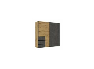 5904767544362 - Kleiderschrank winstones eiche+grau 2001x612x2005 cm - eiche + dunkelgrau - Casa Vital