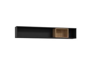 5904767825539 - - Wandboard Wandregal Hängeregal ca 150 cm high rock Riviera Eiche Nb   Schwarz