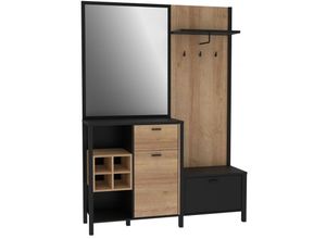 5904767826994 - Kompakt Garderobe für Diele Kleiderständer Schuhschrank high rock Riviera Eich