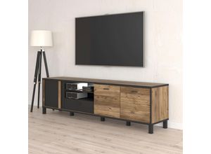 5904767830106 - TV-Board Hayato Sideboards Gr B H T 1992 cm x 564 cm x 42 cm 1 St beige (schwarz alpine kiefer) Breite ca 199 cm