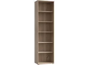 5904767832537 - Regal Tempra braun (sonoma eiche) Regale B H T 54cm x 1975cm x 348cm 6 St offene Fächer sonoma eiche FSC-zertifizierter Holzwerkstoff Standregal Bücherregal Höhe ca 1975 cm B54cm H1975cm T348cm