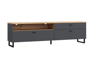 5904767839123 - TV-Schrank Leokadia grau (artisan eiche uni wolfram grau) B2051cm H577cm T413cm FSC-zertifizierter Holzwerkstoff Dekorfolie Schränke Breite ca 205 cm