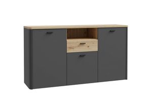 5904767839154 - - Kommode leokadia Sideboard Artisan Eiche   Grau ca 158 x 87 x 42 cm