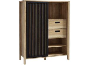 5904767842871 - - Kommode jytana Highboard mit Schiebetüre Mauvella Eiche ca 104 x 130 x 41 cm