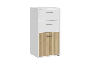 5904767847654 - Kommode Quadro weiß (weiß lamela eiche hell) B488cm H951cm T40cm Spanplatte Sideboards