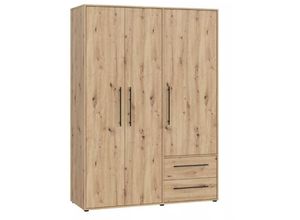 5904767849108 - Schrank mit Drehtüren mokkaris Kleiderschrank ca 144 x 200 x 59 cm Artisan Ei