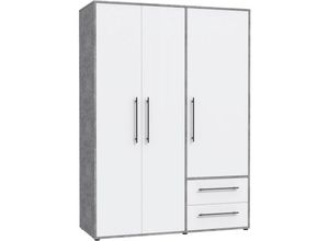 5904767849221 - Schrank mit Drehtüren mokkaris Kleiderschrank ca 144 x 200 x 59 cm Beton Grau