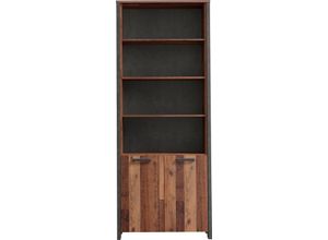 5904767896553 - Aktenregal Clif Regale Gr B H T 86 cm x 2207 cm x 416 cm 6 St offene Fächer grau (old – wood vintage betonoptik dunkelgrau) Aktenregale Regale Bücherregal Breite 86 cm viel Stauraum