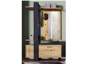 5904767896591 - Garderobe maracay Artisan Eiche   schwarz Wandgarderobe mit Kleiderstange Huta