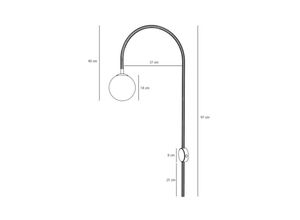 5904798657086 - Wandleuchte Una Metall Glas korallenrot