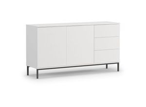 5904905001528 - Furnix - Sideboard forsetti K2D3SZ Wohnzimmerkommode 3 Schubladen 2 Türen Mattweiß