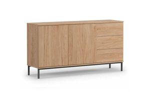 5904905001542 - FURNIX Sideboard FORSETTI K2D3SZ Wohnzimmerkommode Schubladen Türen Hickory