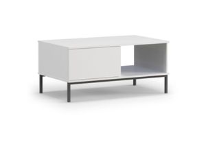 5904905001559 - Furnix - Couchtisch forsetti QT-02 Holztisch 2 Schubladen 1 Ablagefach Mattweiß