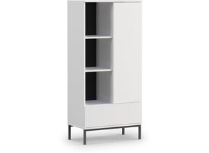 5904905001580 - Furnix - Highboard forsetti R70 Hochschrank 1 Schublade 1 Tür 6 Fächer Mattweiß