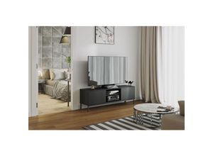 5904905001689 - TV-Kommode forsetti RTV2D Fernsehschrank 2 Klapptüren 1 Regal Mattschwarz - Furnix