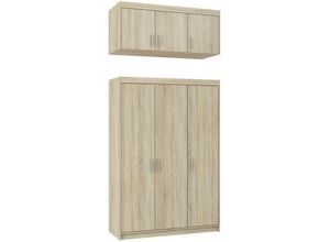 5904905003973 - Schlafzimmerschrank Eliza 3D B133 x H1905 x T53 cm 3-türiger Kleiderschrank sonoma - Furnix