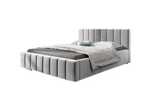 5904948044360 - E-meubles - Polsterbett mit Bettkasten boxspring bett 01 - 140x200 - Silver (trinity 32)