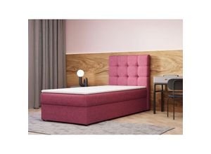 5904948099995 - Kontinentalbett Boxspringbett Bett mit bettkasten Bonell-Matratze und Topper Doppelbett - Boxspringbett 05 - 90x200 - Rosa - Hugo 15