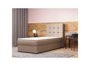 5904948100004 - Kontinentalbett Boxspringbett Bett mit bettkasten Bonell-Matratze und Topper Doppelbett - Boxspringbett 05 - 90x200 - Cappuccino - Hugo 23