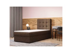 5904948100011 - Kontinentalbett Boxspringbett Bett mit bettkasten Bonell-Matratze und Topper Doppelbett - Boxspringbett 05 - 90x200 - Braun - Hugo 24