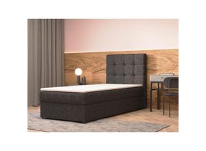 5904948100035 - Kontinentalbett Boxspringbett Bett mit bettkasten Bonell-Matratze und Topper Doppelbett - Boxspringbett 05 - 90x200 - Schwarz - Hugo 100