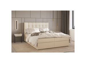 5904948100103 - Kontinentalbett Boxspringbett Bett mit bettkasten Bonell-Matratze und Topper Doppelbett - Boxspringbett 05 - 160x200 - Beige - Hugo 01