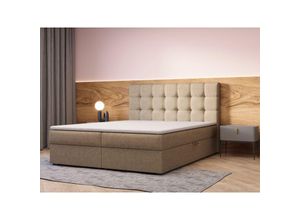 5904948100127 - Kontinentalbett Boxspringbett Bett mit bettkasten Bonell-Matratze und Topper Doppelbett - Boxspringbett 05 - 160x200 - Cappuccino - Hugo 23