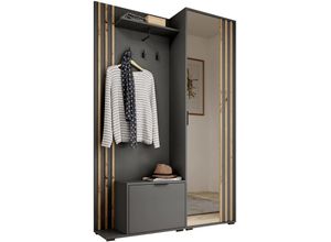 5904948694732 - Garderobe mit Spiegel Flurgarderobe Schrank Kompaktgarderobe Dielenschrank Wandschrank Regal Diele & Flur Kleiderschrank Schuhschrank 135x197x34 cm