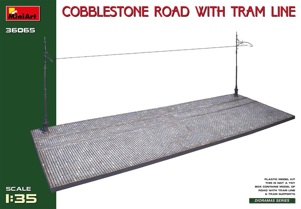 5905090346555 - MiniArt 36065 - 135 Cobblestone Road w Tram Line (Injection Mold)