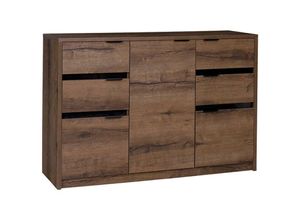 5905155214546 - Furnix - Sideboard devertti K3D4SZ mit Schubladen und Türen Monastery Schwarz Glanz