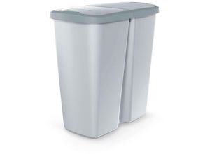 5905197462516 - Keden - Abfallbehälter mit 2 separaten Deckeln 45l weiß und grau