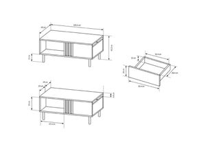 5905280191606 - Furnix - Couchtisch madici mit Ablagefächern und Schublade Eiche Artisan