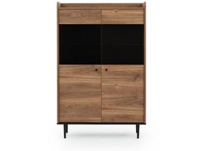 5905280195178 - Furnix Vitrine VASINIE Highboard mit teilverglasten Türen Brandy-Castello-Holzes